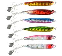 Leurres de Pêche Coulants, WASAGA 6 Pièces 10g/15g/20g/25g/30g/40g/60g Appâts de Poisson Spinner Durs en Métal Gabarits pour Truite Perche Saumon Brochet d'Achigan (5.9 cm-15g-6 pièces)