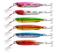 Leurres de Pêche Coulants, WASAGA10pcs 10g/15g/20g/25g/30g/40g/60g Appâts de Poisson Spinner Durs en Métal VIB Jigs pour la Truite Bar Garfish (Couleur Aléatoire) (6.7 cm-15g-10 pièces)