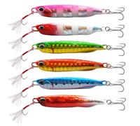 Leurres de Pêche Coulants, WASAGA10pcs 10g/15g/20g/25g/30g/40g/60g Appâts de Poisson Spinner Durs en Métal VIB Jigs pour la Truite Bar Garfish (Couleur Aléatoire) (9.0 cm-40g-10 pièces)