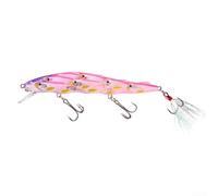 Leurres de pêche Crankbait Minnow Flotteur coulant avec corps profilé, perles en acier inoxydable améliorées au bruit et hameçons barbelés à trois plis (rose)