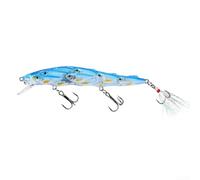 Leurres de pêche Crankbait Minnow Flotteur coulant avec corps profilé, perles en acier inoxydable améliorées au bruit et hameçons barbelés à trois plis (bleu)