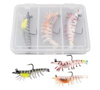 Leurres de Pêche Crevette - Leurres souples colorés vifs réalistes | Pêche leurres crevette jigs tête plombée - pour Bar Truie Flet Sandre Saumon Crappie Snook