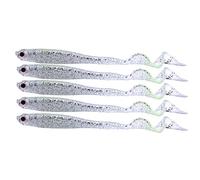Leurres de pêche de Queue Leurres de pêche Souples Leurres artificiels de pêche artificiels en PVC véritable leurre pour Les Accessoires de pêche(Argent)