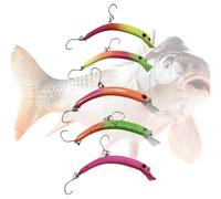 Leurres de pêche durs pour pêche perche, 5 pièces en forme d'arc à enfoncement lent - Leurres lents - Pour pêcheurs, hommes, pères, conjoints - et eau salée, lacs, rivières, étangs