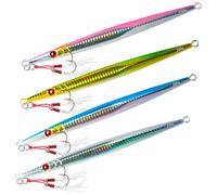 Leurres De Pêche en Mer à Naufrage Rapide Et Profond, WASAGA 4 pièces 60g/80g/160g/200g Appâts de Poisson Spinner de Mer en Métal Dur pour Leurre de Maquereau et de Gabarits de Perche