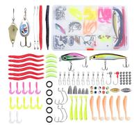 Leurres de Pêche Kit, 114 Pièces Fishing Lures kit de Peche, Spinnerbaits, Plastique vers, Kit d'appâts de Pêche Portable avec Boîte, Fête des Pères Idée Cadeau Homme, Cadeau Papa