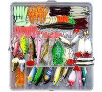 Leurres de pêche Kit avec Boîte à Outils Portable, RoseFlower Appât Flottante Set Appât de Pêche Hameçons Basse Accessoires avec Spinnerbaits, Plastique vers, Minnow, Crochets de Pêche - Fishing Lure