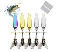 Leurres de Pêche | Leurres à Hélice Métallique pour Truite | Mouche Réaliste 5 Pièces Leurre Vibrant pour Les Bar Crappie Silure Doré Saumon Truite en Eau Douce Rivière Mer Lac et Marécage