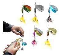 Leurres De Pêche, Lures De Pêchea 5 Appâts De Pêches avec Hameçons | Leurre Dur À Paillettes pour Pêcche en Eau Douce Et Salée Truite Perche Brochet Sandre Silure