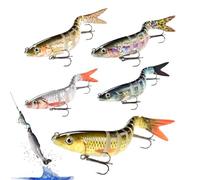 Leurres De Pêche Multi-Articulés Pour Bar 5 Leurres Artificiels | Hameçons pour Pêche en Mer pour Eaux Douces et Salées, Mer, Lac, Rivière, Ruisseau, Réservoir, Pêcheurs,