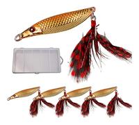 Leurres De Pêche Nageants,5 Pièces Spinners en Métal À Paillettes Réfléchissantes,Leurre Bass | pour Hommes Et Pères Débutants Et Professionnels Rivière Eau Salée Et Eau