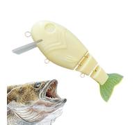 Leurres de pêche nageurs | 12.4 Centimètres Appât Flottant Non Peint - Leurres De Pêche Artificiels avec Corps 3 Sections | pour Lacs Étangs Bords De Mer Côtier Extérieur Débutants Passionnés