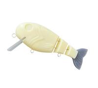 Leurres de pêche nageurs,12,4 Cm Appât Flottant Non Peint,Leurre Nageur articulé composé de 3 Segments Corps Artificiel | pour Lacs étangs ruisseaux Zones côtières extérieur débutants