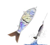 Leurres de pêche Non Peints,leurres Non Peints,Appât Coulissant à 2 Segments avec Queue Souple - Leurre de pêche Artificiel pour Eau Douce et Eau salée, équipement de | Accessoire de, Leur