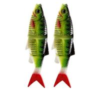 Leurres de pêche perche | Ensemble de leurres artificiels 2 pièces pour la pêche - Appâts artificiels réalistes, adaptés pour l'eau salée et l'eau rive pêche sur glace camping pêche de nuit étang