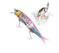 Leurres de Pêche pour Black Bass - Design Multi-Segments Flottant pour Poissons - Leurres Flottants À Paillettes Intégrées pour Eaux Peu Profondes - Truite Silure Pêche en Barque Étang Lac