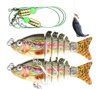 Leurres De Pêche pour Le Bar | 2 Pièces Leurre Segmenté pour Truite d'eau Douce | Leurre de Pêche pour Le Bar,pour Doré Truite Sports Plein Air Eau Salée Eau Douce Saumon Poisson Chat Hommes