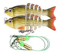 Leurres De Pêche pour Le Bar | Leurre Nageur Segmenté en 2 Pièces,Leurre De Pêche pour Le Bar,pour la pêche du Sandre, de la Truite, du Saumon, Poisson-Chat, en Eau salée et en Eau