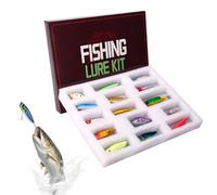 Leurres de pêche pour perche - 15 pièces - Leurres de poisson réfléchissants réalistes - Pour Thanksgiving, vacances, anniversaire, rivière, lac, eau plate, jiggen, trolls, lancer d'eau douce