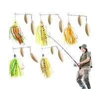 Leurres De Pêche Spinnerbait,Leurre De Pêche Spinnerbait - Kit de pêche au Bar Bright Spinner Baits,Metal Jig Spinnerbait, leurres de pêche durs pour brochet, Saumon, doré, Bar, Truite