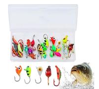 Leurres De Pêche sur Glace du Doré,30 Pièces Outil de Pêche,Kit d'Appâts Portable | pour Pêcheurs en Eau Douce Lacs Rivières Ruisseaux Étangs Marigane Crapet Perche Brochet