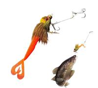 Leurres de Pêche Swimbaits | Leurre Souple Articulé 22 cm - Appât Poisson Œil 3D avec Effet de Cheveux pour Broche Sandre Silure Perche dans Rivière Lac Eau Douce Eau Salée