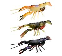 Leurres Écrevisse pour la Pêche du Bar | Crevette Langouste Appât Artificiel | 3 Leurres Souples Simulation Appât Nageur pour Hommes Pêche en Eau Douce ou Salée Camping Aventure Extérieur