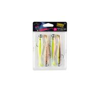 Fox Rage Slick Shad Lot de 4 poissons en caoutchouc colorés UV Mixed - Poids / Longueur/Taille du crochet : 7 g - 9 cm - Taille 2/0