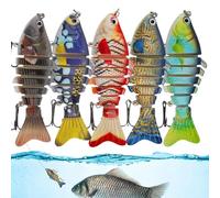 Leurres Nageurs pour la Pêche de la Perche - Leurre Articulé Multi-Segments à Imitation de Proie | Swimbaits Souples pour la Pêche | pour Eau Salée et Douce, Rivage, Camping, Étang, Kayak