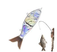 Leurres non peints, leurres vierges - 2 segments Glide Bait Soft Tail | Appareil de pêche, Leurre de pêche artificiel pour eau douce et eau salée Équipé d'une boule en acier qui produit des sons