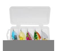 Leurres pour Bar - 5 Pièces Appât pour Silure avec Hameçons - Appâts À Paillettes Dures pour Eau Douce Et Eau Salée Rivière Kayak Truite Rive Berge Poisson Chat Lac Traîne Lotte Perche