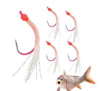 Leurres pour Bar,Ensemble de 5 Leurres Artificiels Luminescents - Leurre de Pêche Lumineux pour Bar de 4.5 cm | pour Les Pêcheurs en Eau Salée de Nuit, la Perche, la Crevette et Le Crappie