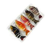 Leurres pour eau salée - 5 pièces de leurre de natation Hundible - Appât pour poisson-chat avec plusieurs articulations | Pour homme qui dort d'eau douce et salée sur le lac et la rivière