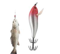 Leurres pour Le Calmar - Appâts artificiels Lumineux pour Poulpe et seiche avec hameçons | Turlutte à calmar - Conçu pour l'eau salée, l'eau Douce, Les Sports Plein air, la crevette de mer