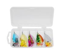 Leurres pour Truite | 5 Pièces Appâts avec Hameçons,Appâts À Paillettes Dures pour Eau Douce Et Eau Salée Rivière Kayak Truite Rive Berge Poisson Chat Lac Traîne Lotte Perche