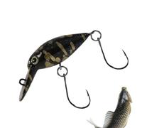 Leurres pour Truite Leurres Crank pour la Pêche du Bar avec Hameçons | Leurre Artificiel Flottant Crankbait pour Pêcheurs Sandre Brochet Pêche en Lac