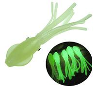 Leurres Qualyqualy lumineux et souples - 7,5 cm - 4 g - Leurres de pêche en plastique - Appâts d'eau de mer en forme de poulpe - Souples - Lot de 15 pièces