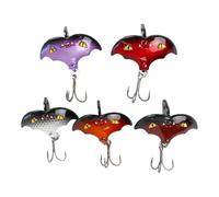 Leurres Souples de Pêche - Leurres pour perche 5 pièces - Appât Design Chauve-Souris À Paillettes Pour Casting Longue Distance Eau Douce Salée Poisson-Chat Marigane Doré Idéal Pêcheurs Débutants Homme