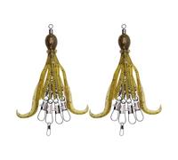 Leurres Souples Pack 2 Jigs Poulpe Calamar avec Émerillons, Roulements À