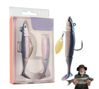 Leurres Souples pour la Pêche du Black Bass - Leurres De Pêche Swimbaits avec Hameçon pour Bar - Équipement Extérieur avec Dur Et Souples pour Étangs Rivières Eau Douce Et Saumâtre