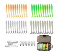 Leurres souples - Swimbaits réalistes pour truite avec hameçons,Leur à queue palmée | Pour truite, bar, pêche sportive en mer et eau douce, ide, shad