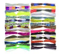 Leurres spinnerbaits en silicone pour perche, 30 paquets de jupes jig en silicone, kit d'appâts de pêche pour la pêche à la plage, pour la fête des mères, les bureaux, l'extérieur