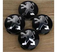 LEVABE Auto Centre Cache-moyeux Jante Capuchons pour Peugeot 308 2021 2022 2023,Alliage Enjoliveurs centraux Auto Cache Moyeux Centre Haute duret Auto Jantes Accessoires,Black