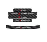 LEVABE Auto Protecteur de Seuil de Porte pour Mitsubishi Eclipse Cross 2018-2023, Fibre Carbone Seuil de Bandes Bande de Protection de Pare-Chocs Arrière Voiture Accessoires