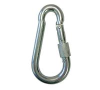 LEVAC - MOUSQUETONS A VIS DE SECURITÉ « Forme poire » - Acier ZINGUÉ - 5264*zgvis - Diamètre (mm) 13 Ouverture (mm) 25