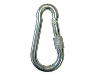 LEVAC - MOUSQUETONS A VIS DE SECURITÉ « Forme poire » - Acier ZINGUÉ - 5264*zgvis - Diamètre (mm) 13 Ouverture (mm) 25