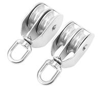 Levage du Bloc de Poulie Double, Chargement de 400 Kg Résistant à la Corrosion M50 Bloc de Poulie Double Rotatif à 360 Degrés 2 Pièces pour Grue Suspendue