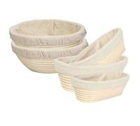 levain, 1 panier rond ovale en rotin for faire lever la pâte à pain avec doublure lin(13x6cm)