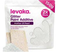 Levaka 150 grammes Additif Paillette pour Peinture Nacre - 2 Tampons Récurants Inclus - Mélangez avec Peinture Murale à Emulsion pour un Effet Pailleté sur les Murs le Plafond le Bois