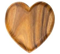 Levandeo Bol en bois d'acacia 30 cm - Design cœur - Bol à fruits - Bol à snacks - Décoration de table